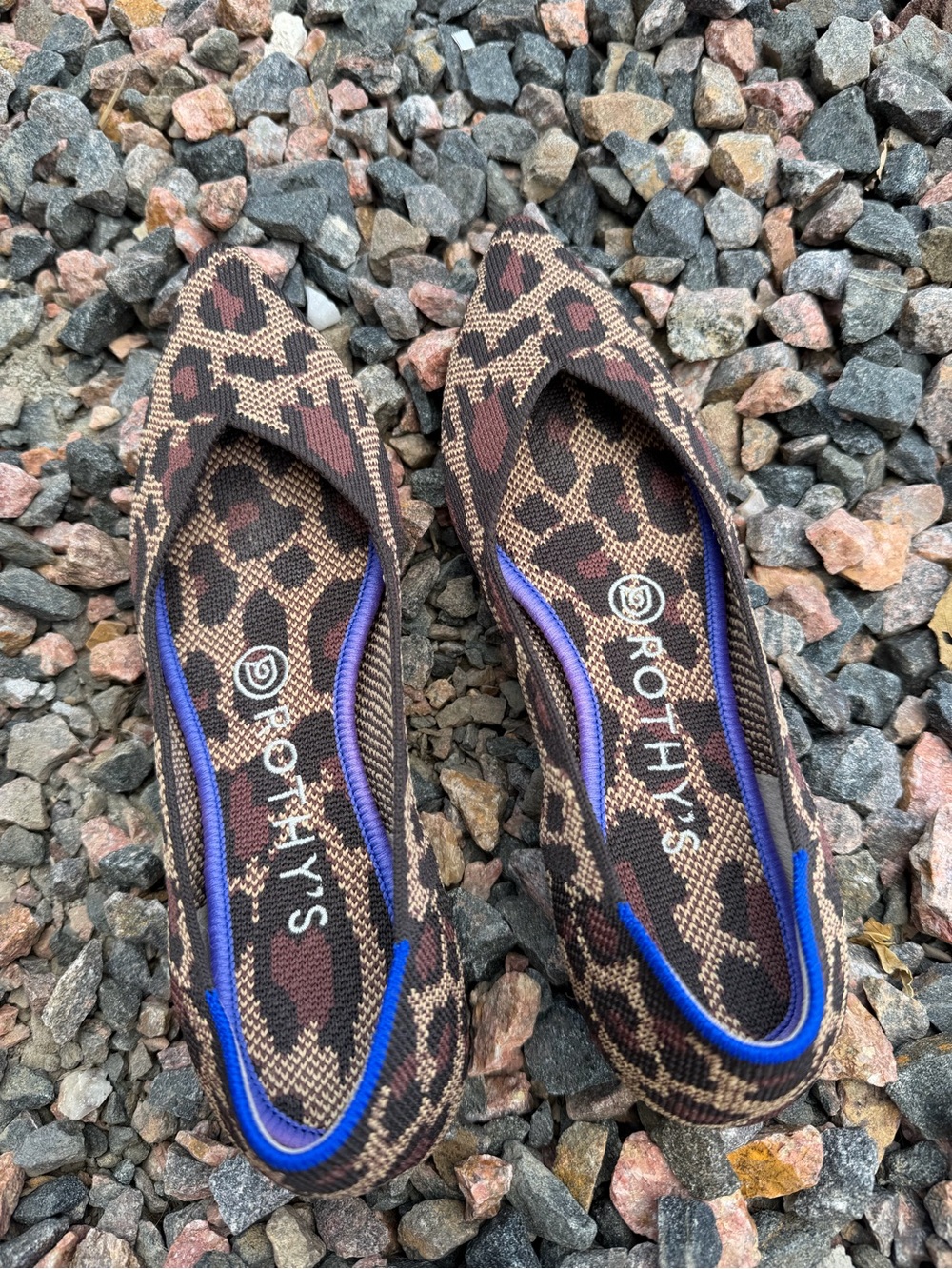 Rothy's Brown and Black Leopard-Print Pointed Toe Flats